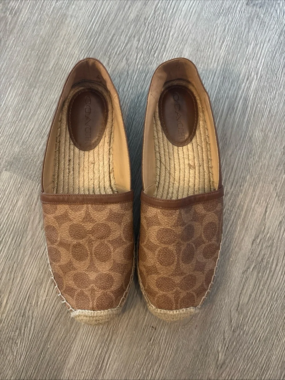 Women's Coach Espadrille Shoes In Signature Jacquard Size 9